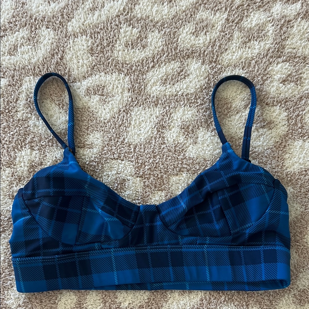 Plaid Blue Acacia Bralette
